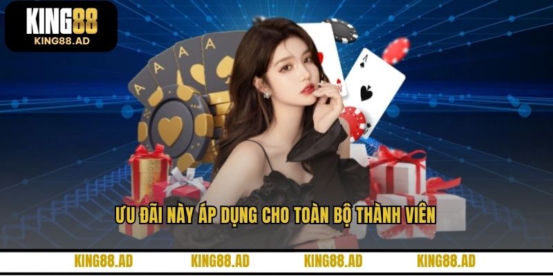 Ưu đãi này áp dụng cho toàn bộ thành viên Ưu đãi này áp dụng cho toàn bộ thành viên